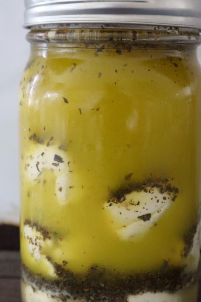 Solidified olive oil with cheese 